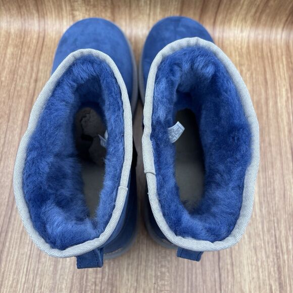 UGG Classic Mini II Boot Suede Upper Denim Blue Lined Warm And Cozy Men’s 13 NEW - Picture 6 of 8